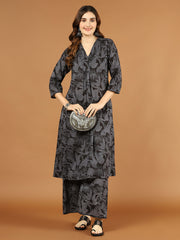 Printed Cotton Kurta With Palazzo