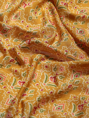 Patola Zari Border Printed Cotton Blend Woven Saree