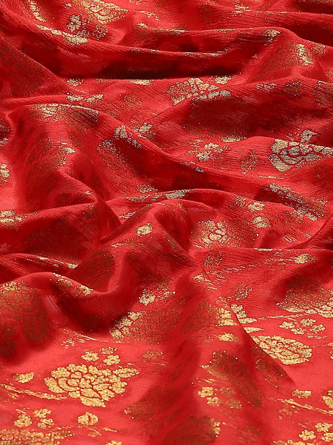 Zari Border Booti Art Chiffon Woven Saree