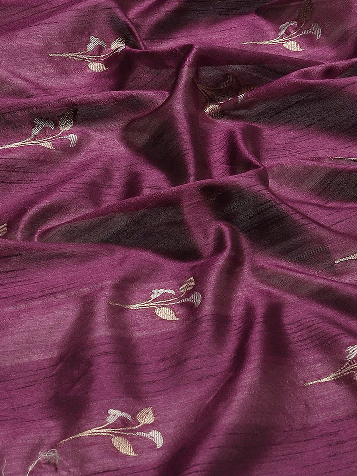 Woven Border Booti Art Silk Saree