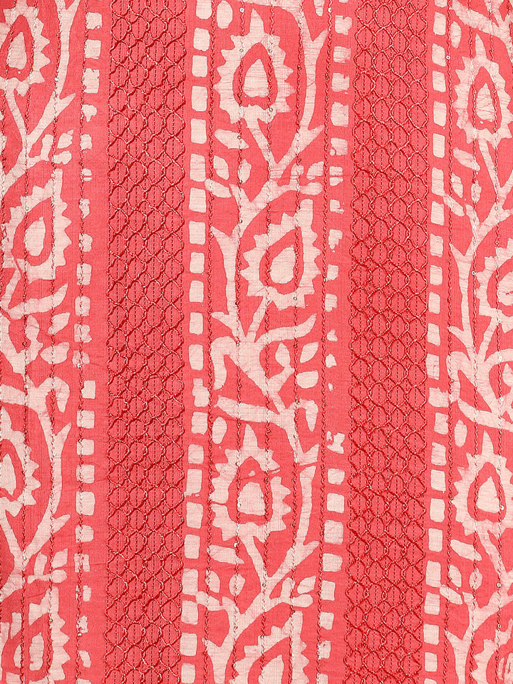 Neck Patti Printed Cotton Unstitched Suit Piece With Dupatta