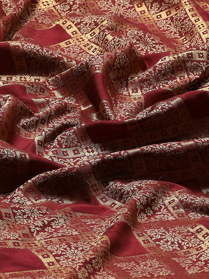 Zari Border Booti Art Silk Woven Saree