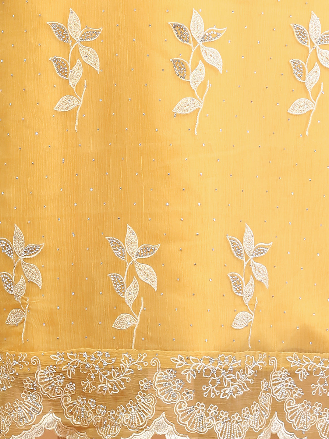 Sequins Embroidery Chinon Unstitched Suit Piece With Dupatta