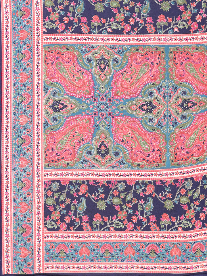 Floral Printed Crepe Saree