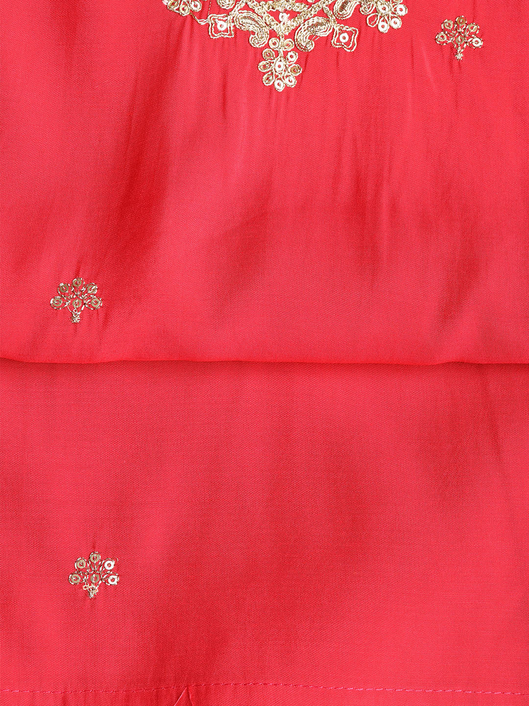 Neck Embroidered Chanderi Unstitched Suit With Dupatta