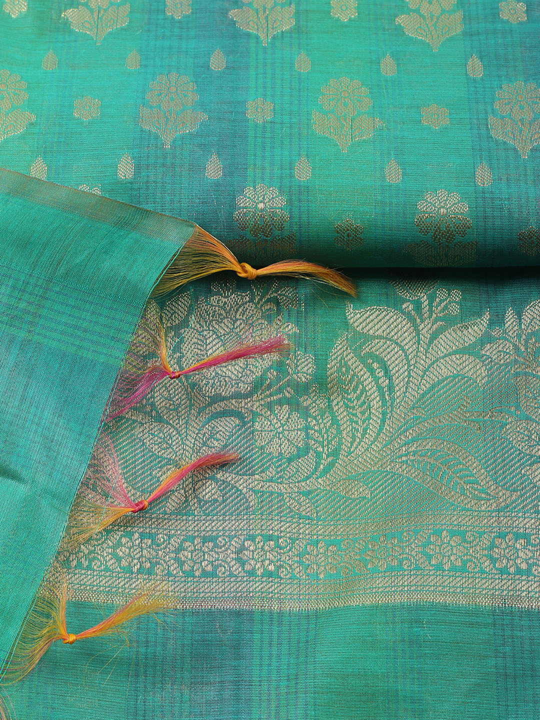 Woven Design Chanderi Unstitched Suit With Pant &amp; Dupatta