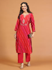 Digital Printed Muslin Kurta With Pants