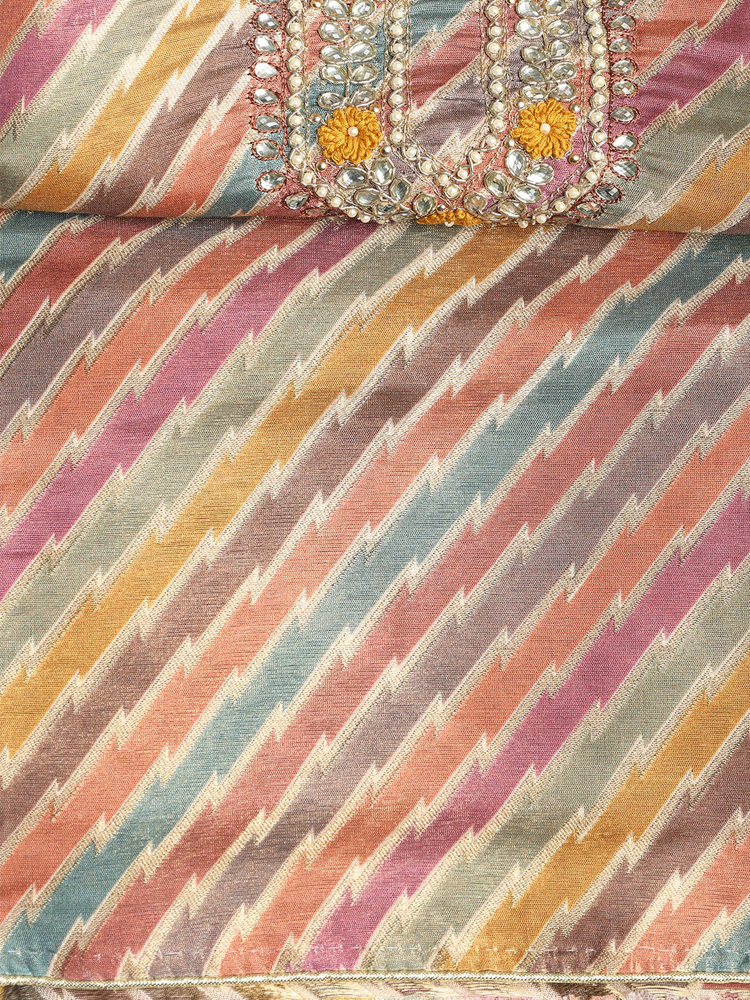 Embroidered Tissue Unstitched Suit With Dupatta