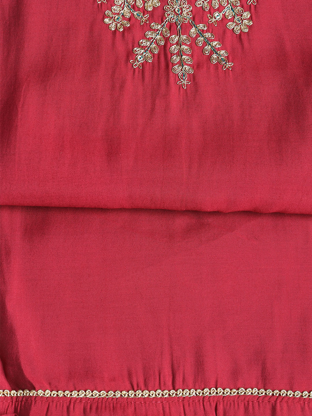 Neck Embroidered Cotton Blend Unstitched Suit With Dupatta