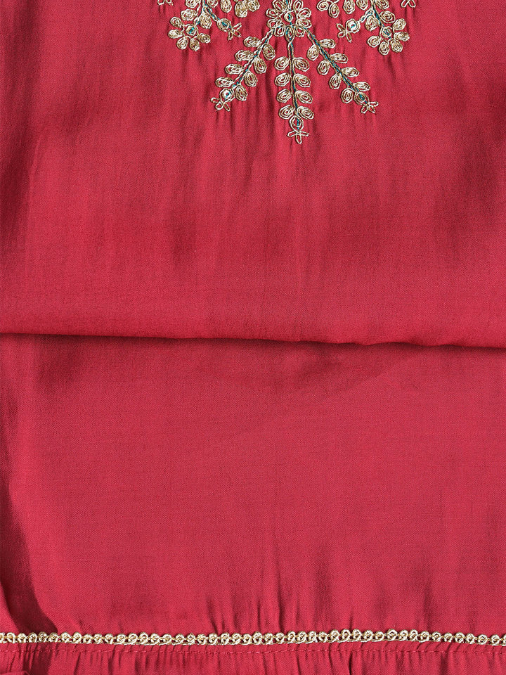 Neck Embroidered Cotton Blend Unstitched Suit With Dupatta