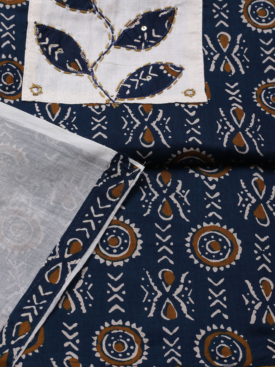 Printed Cotton Blend Unstitched Suit With Pant &amp; Dupatta