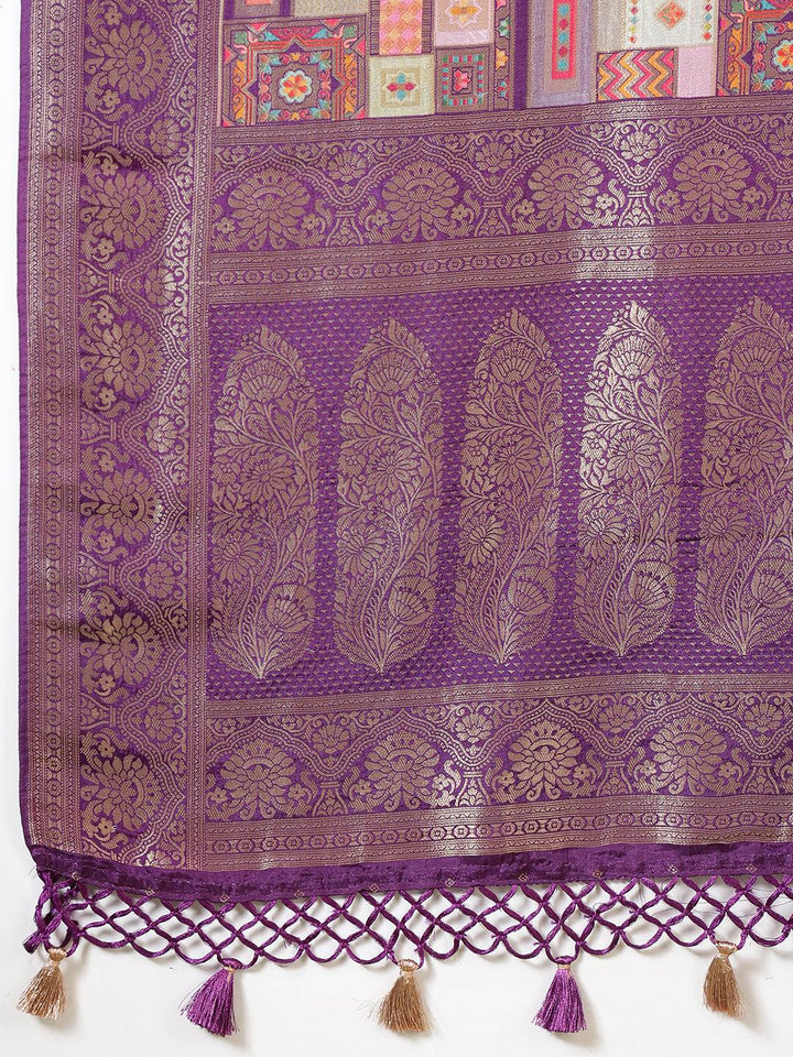 Woven Design Satin Saree