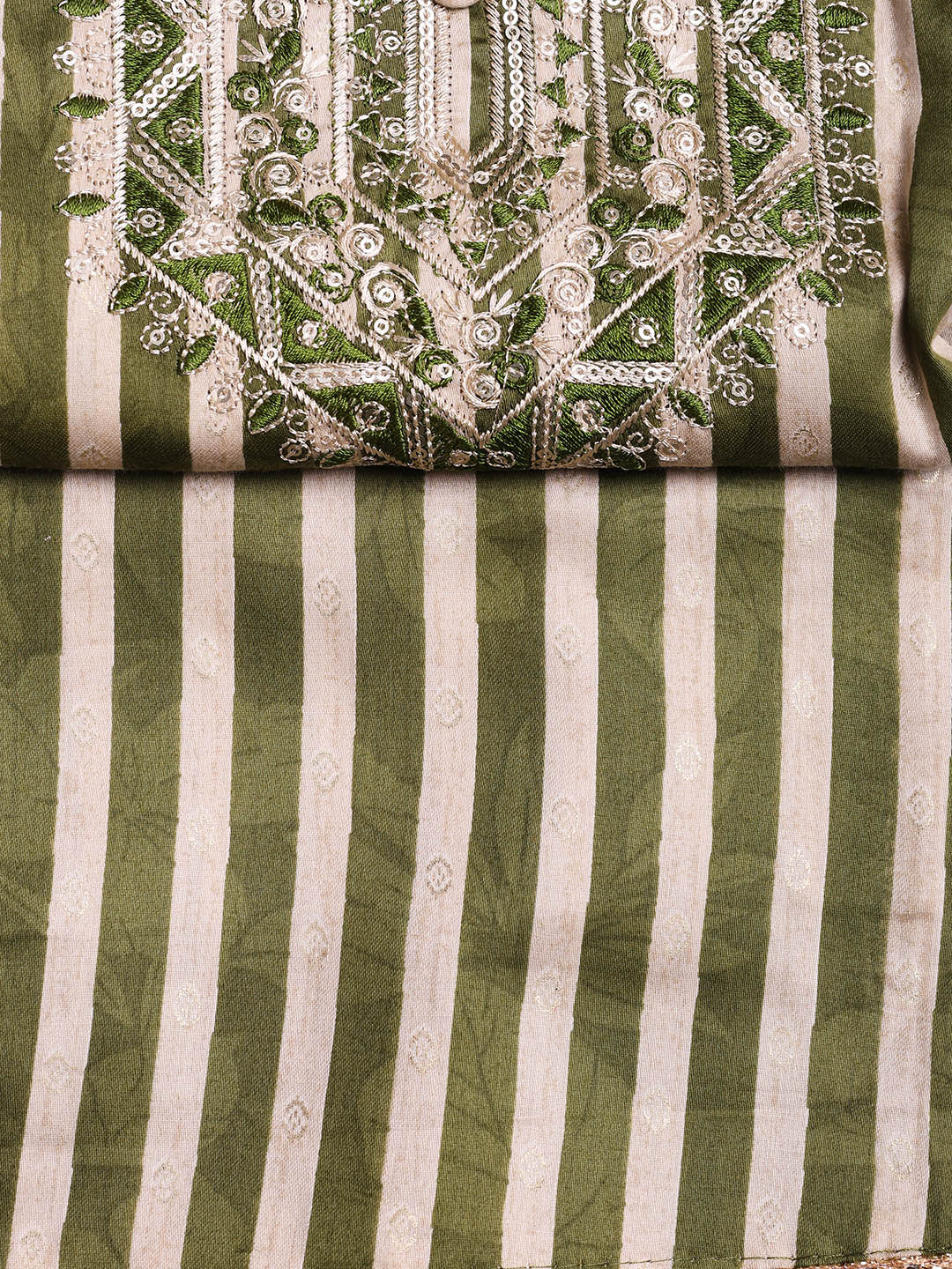Neck Embroidered Cotton Blend Unstitched Suit With Dupatta