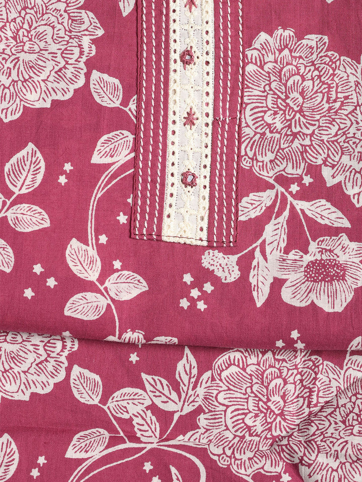 Printed Cotton Printed Unstitched Suit With Dupatta
