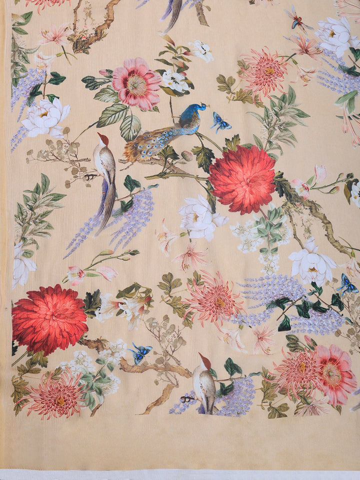 Digital Print Chiffon Saree