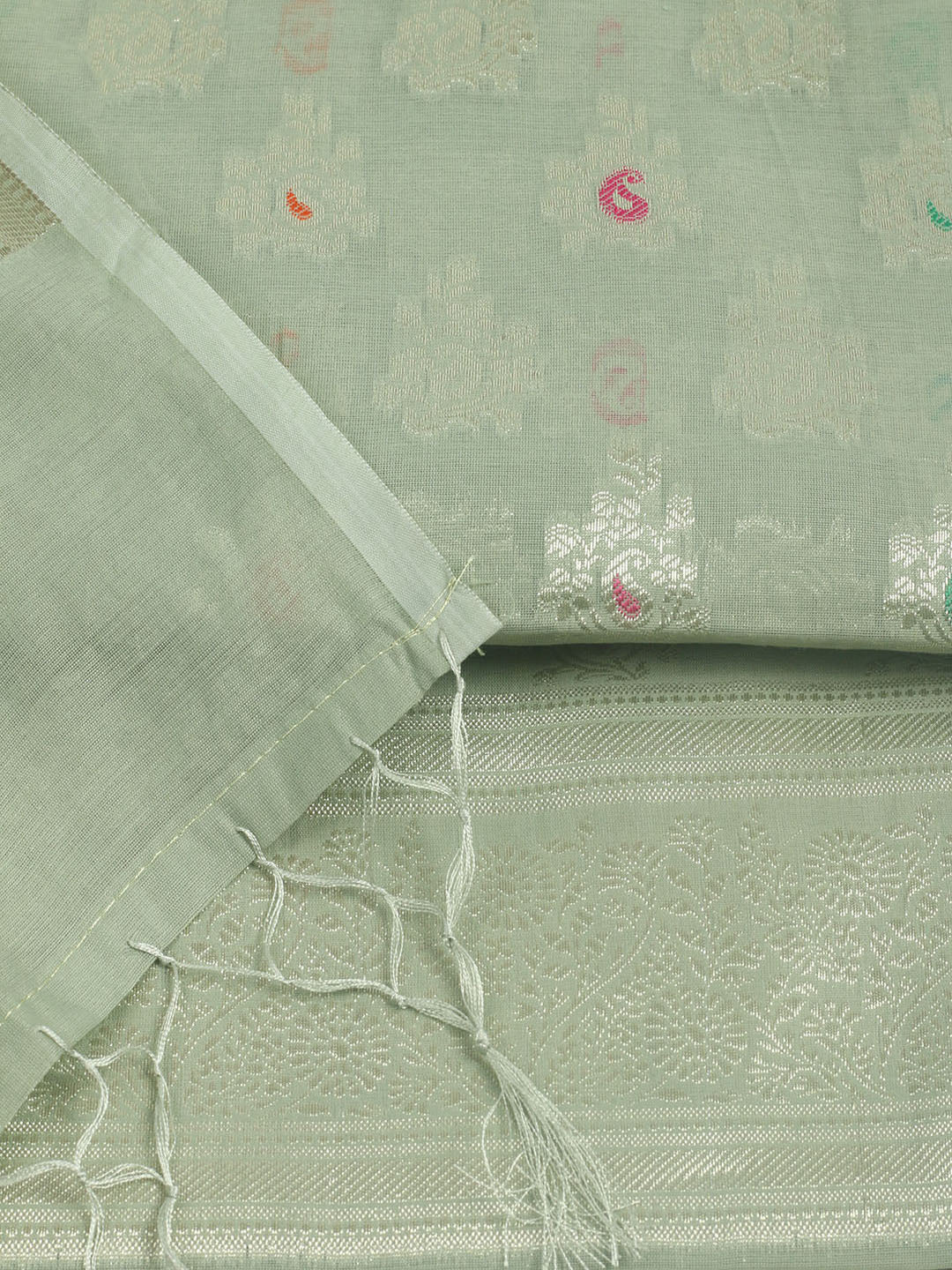 Woven Design Chanderi Unstitched Suit With Pant &amp; Dupatta