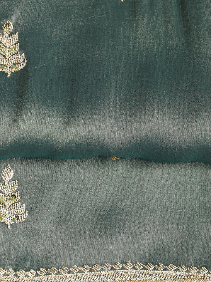 Embroidered Organza Unstitched Suit With Dupatta