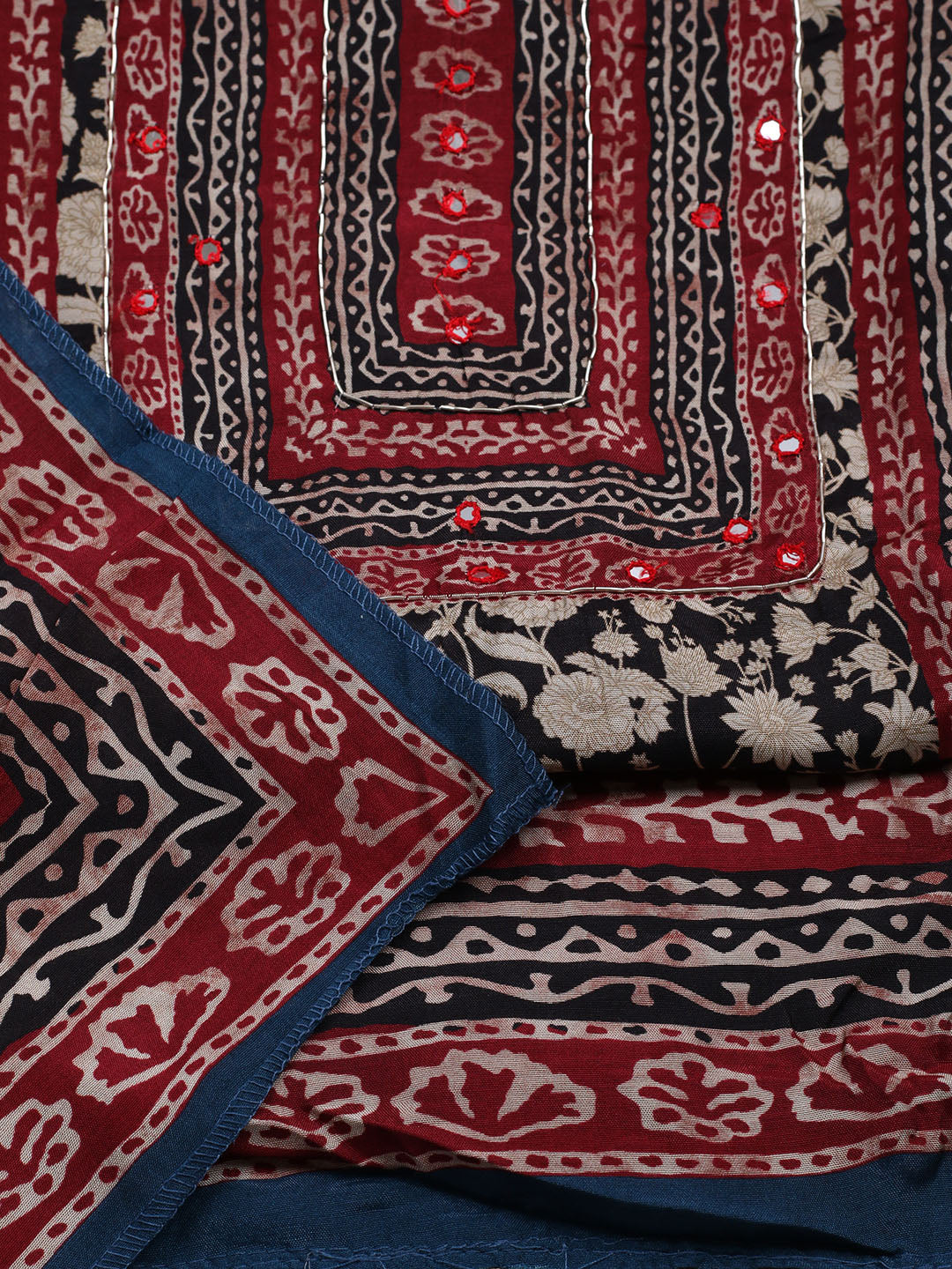 Printed Muslin Unstitched Suit With Pant &amp; Dupatta
