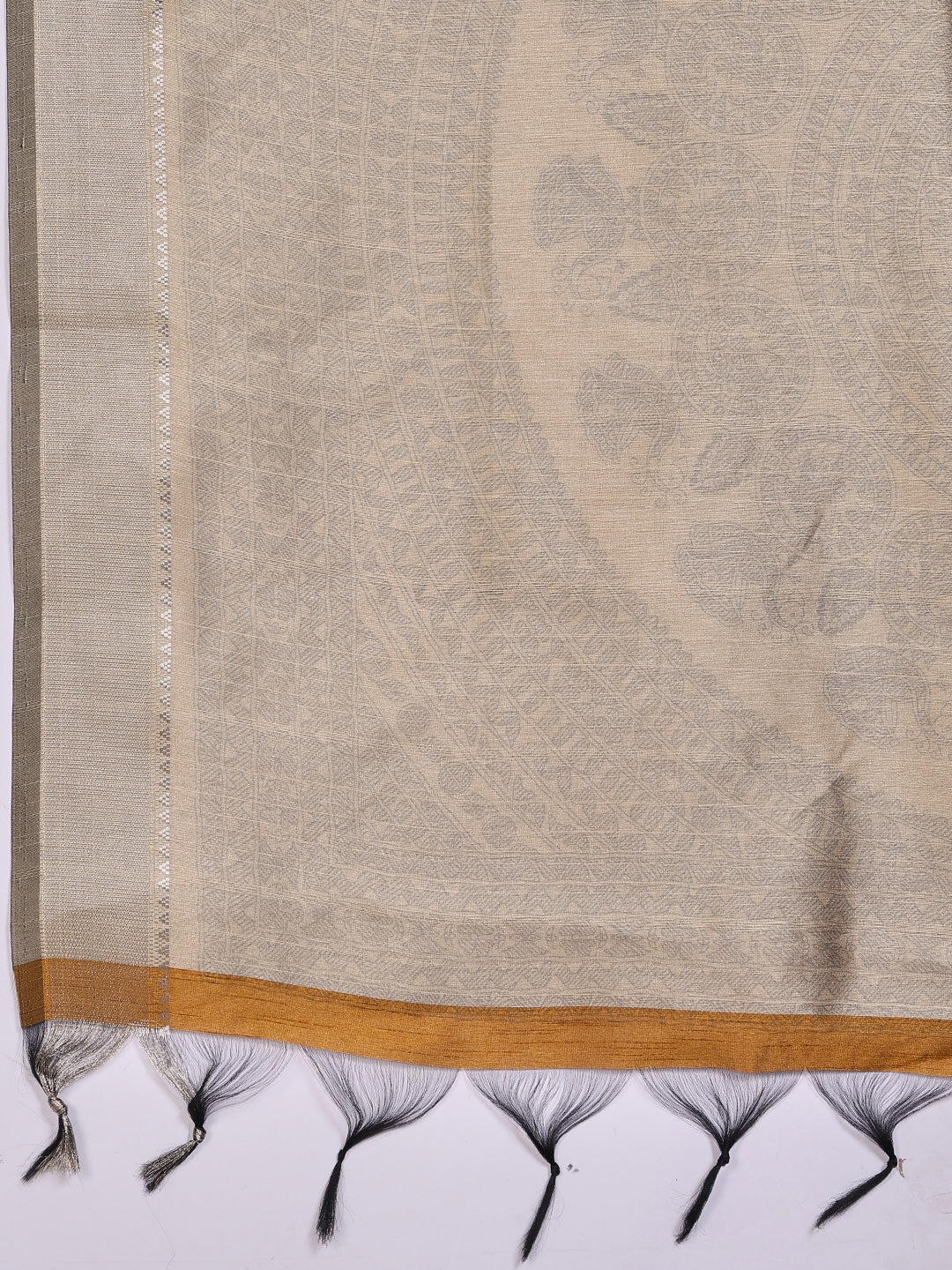 Zaari Jaal Tussar Saree