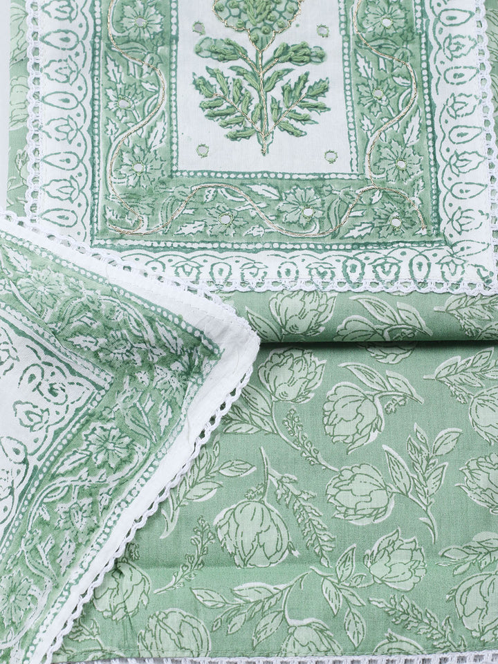 Embroidered Cotton Blend Unstitched Suit With Pant &amp; Dupatta