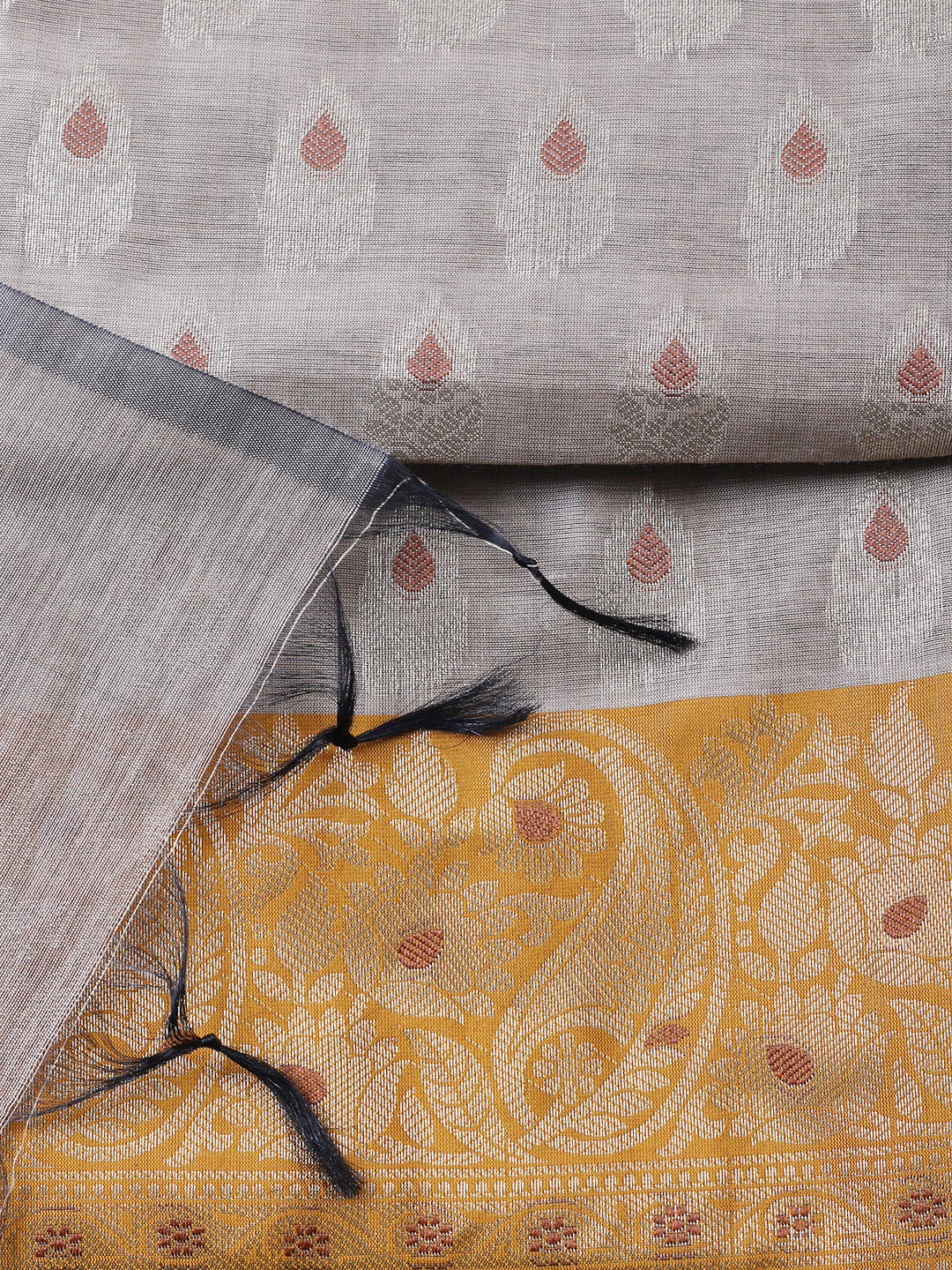 Woven Design Chanderi Unstitched Suit With Pant &amp; Dupatta