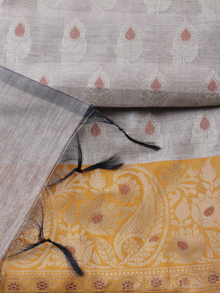 Woven Design Chanderi Unstitched Suit With Pant &amp; Dupatta