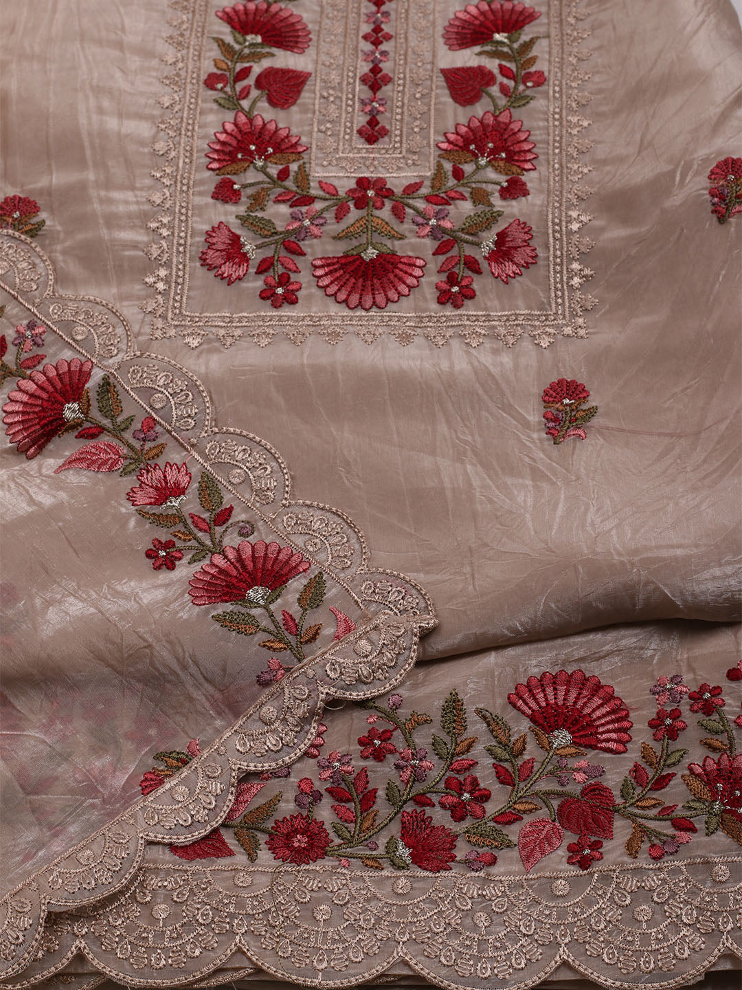 Printed Tissue Unstitched Suit With Dupatta