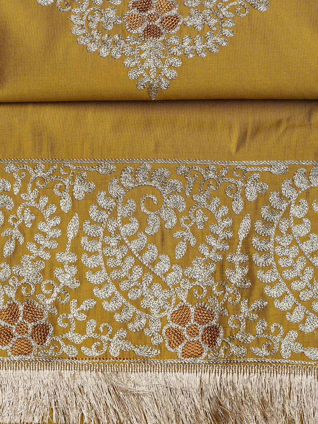 Embroidered Chanderi Unstitched Suit With Dupatta