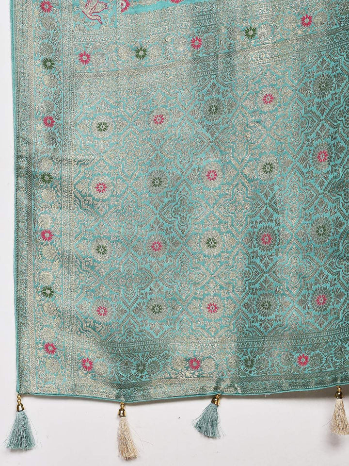 Woven Design Satin Saree