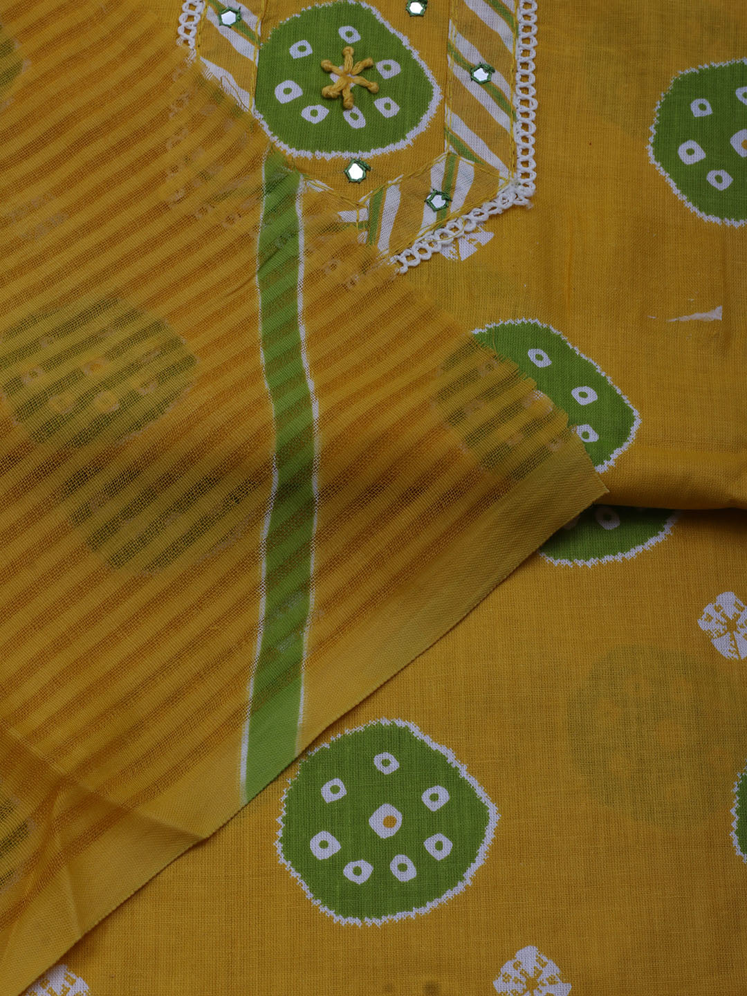 Printed Cotton Blend Unstitched Suit With Dupatta