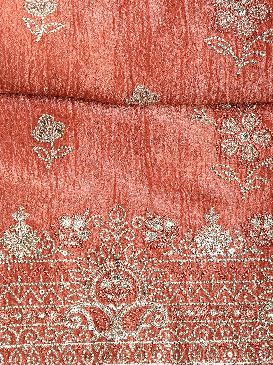 Embroidered Tissue Unstitched Suit With Dupatta