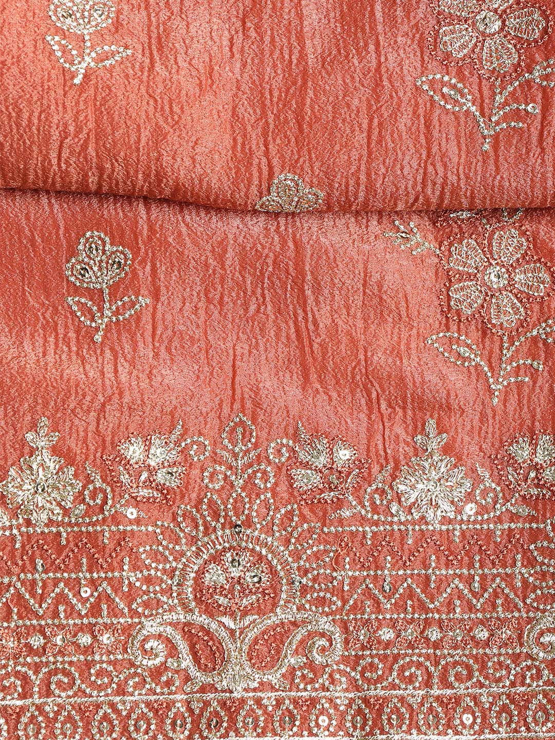 Embroidered Tissue Unstitched Suit With Dupatta