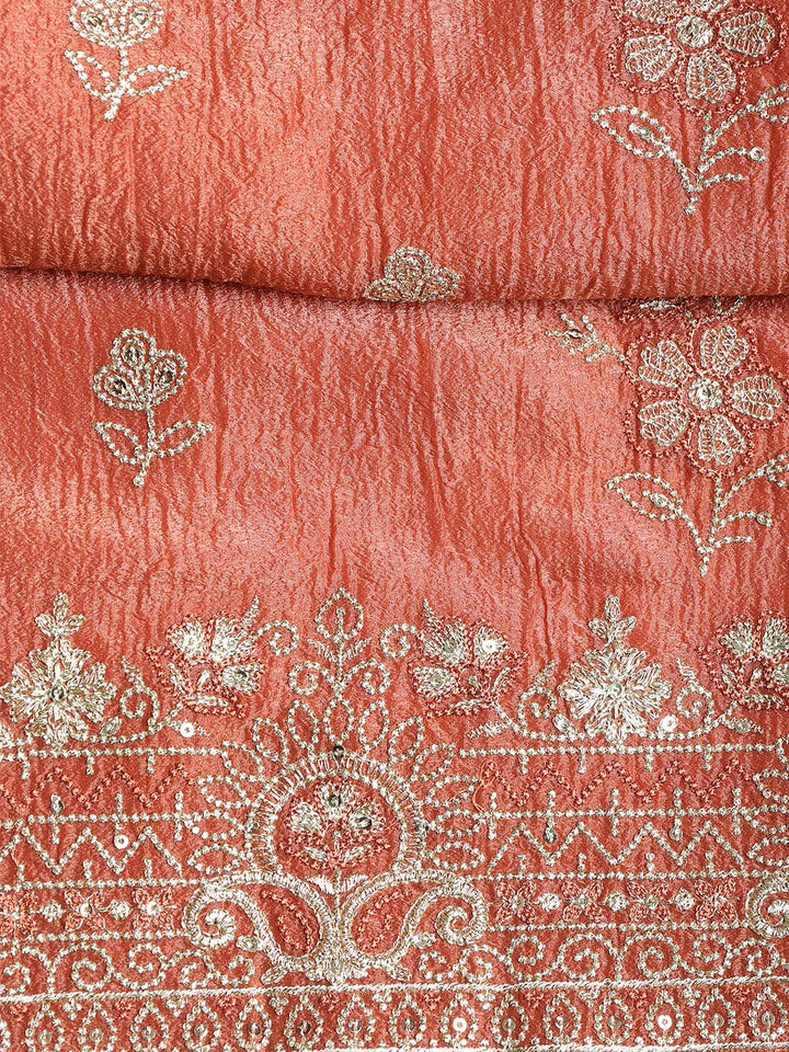 Embroidered Tissue Unstitched Suit With Dupatta