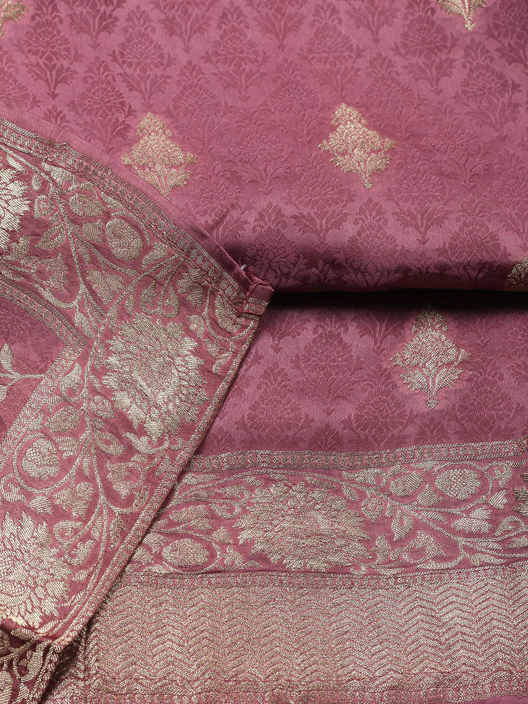 Woven Design Chanderi Unstitched Suit With Pant &amp; Dupatta