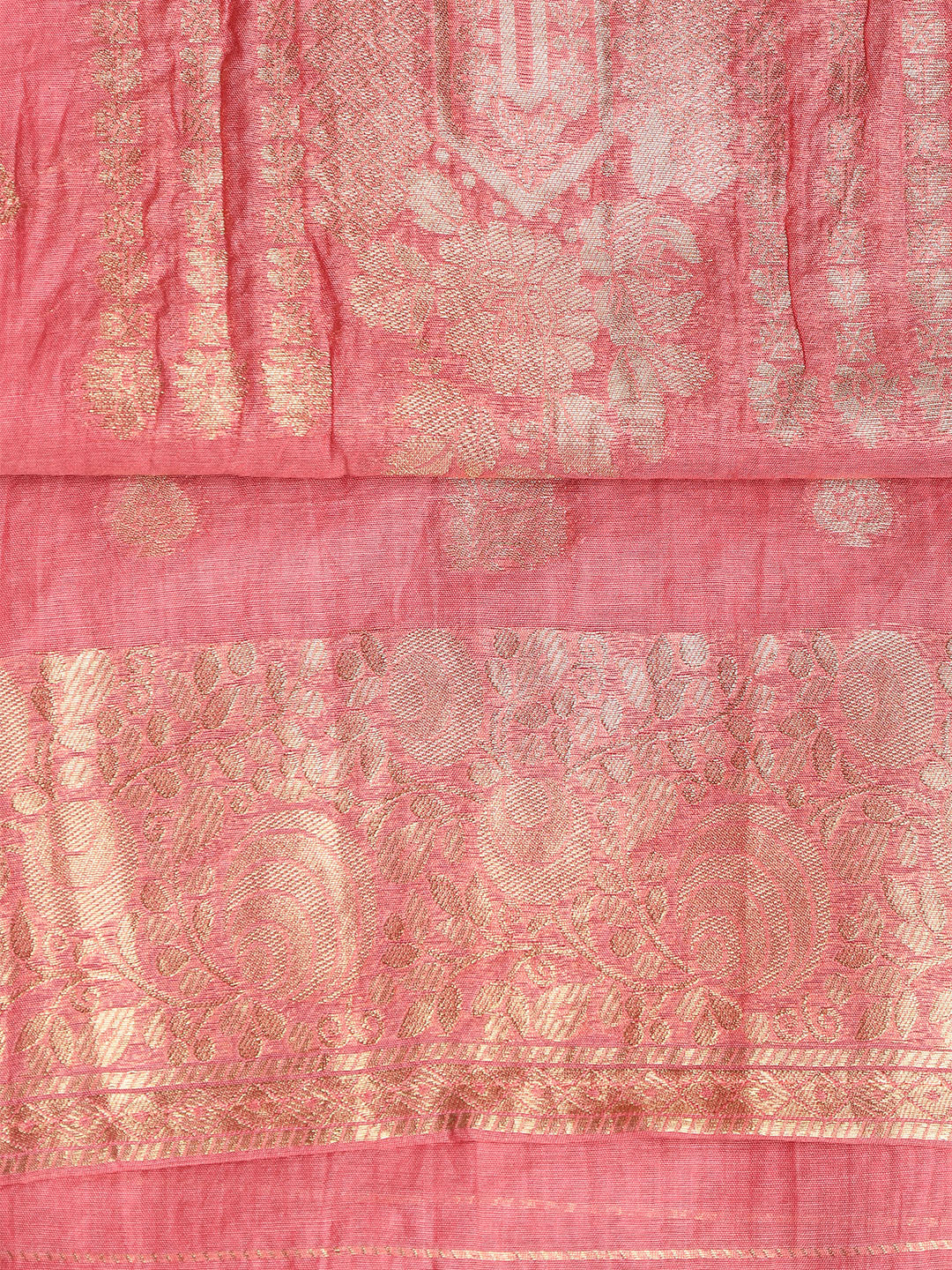 Woven Neck Chanderi Unstitched Suit With Dupatta