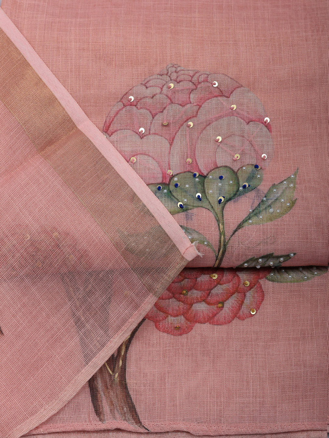 Embroidered Tissue Unstitched Suit With Pant &amp; Dupatta