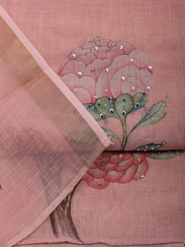 Embroidered Tissue Unstitched Suit With Pant &amp; Dupatta