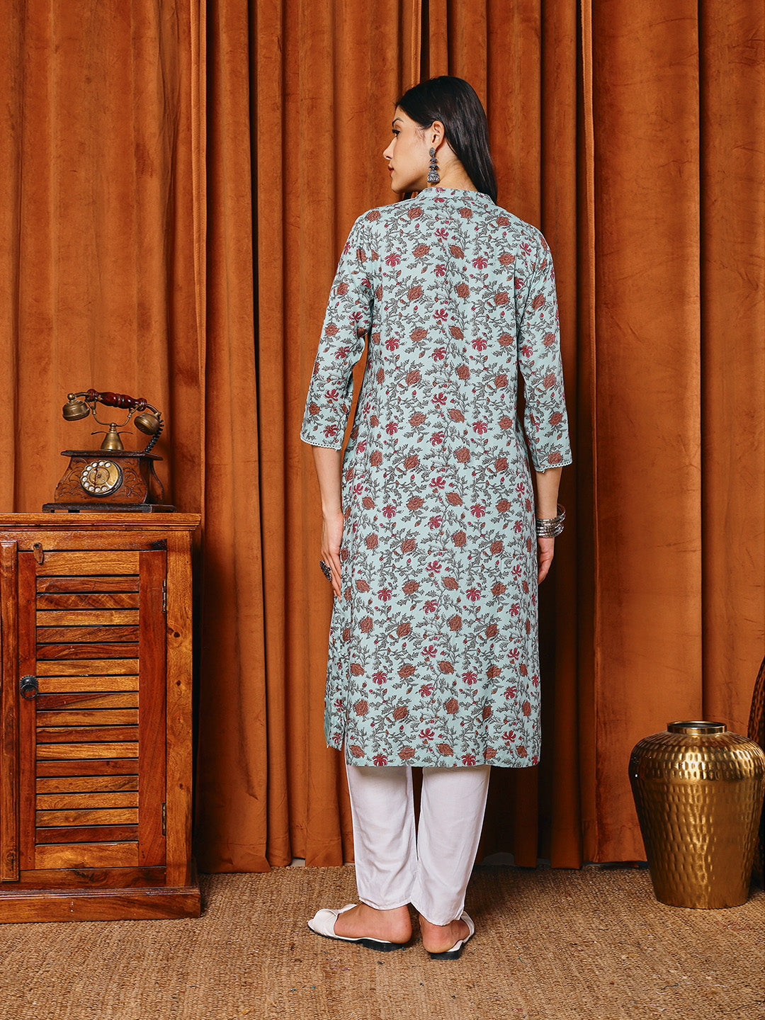 printed Cotton Blend Kurta