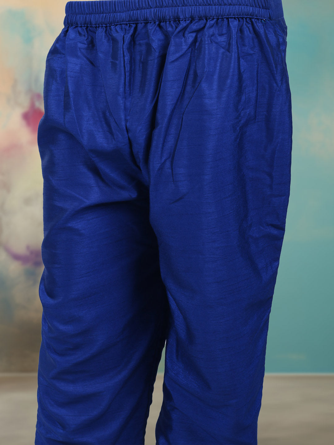 Bandhani Printed Art Silk Kurta With Pants & Dupatta