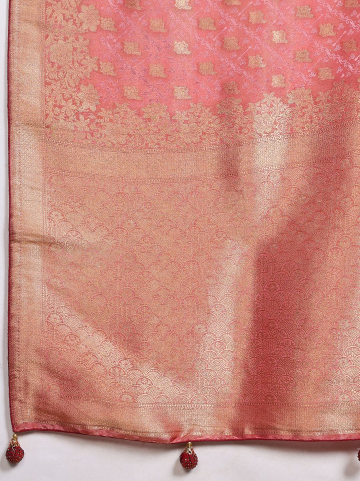 Woven Design Satin Saree