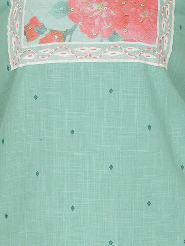 Floral Printed Cotton Unstitched Suit Dupatta