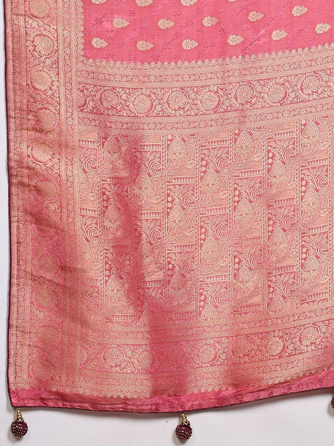 Woven Design Satin Saree