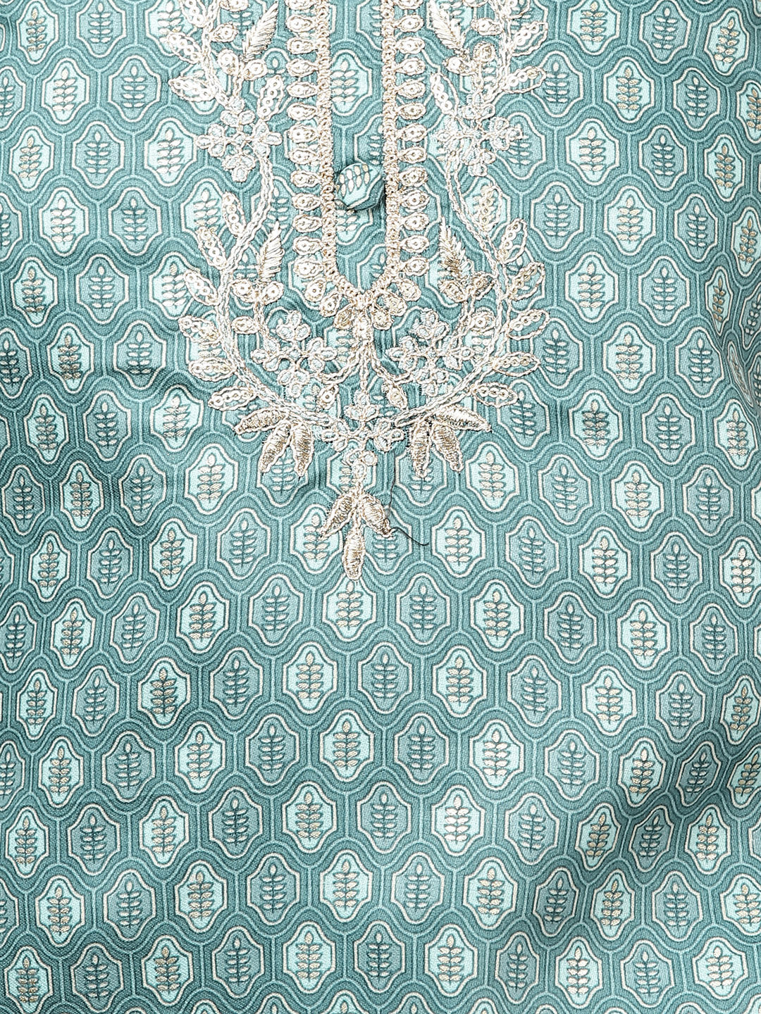 Neck Embroidered Cotton Blend Unstitched Suit Piece With Dupatta