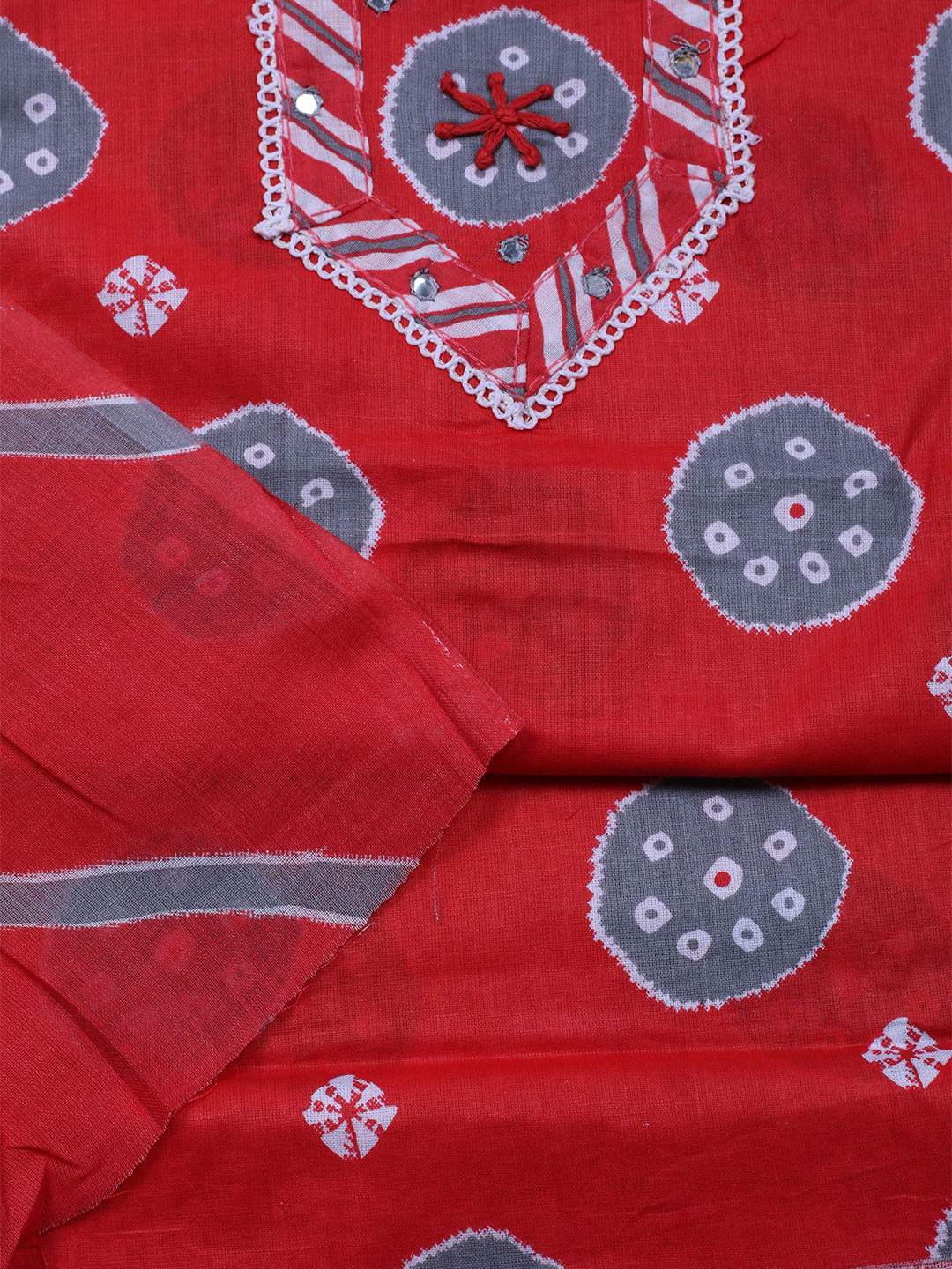 Printed Cotton Blend Unstitched Suit With Dupatta