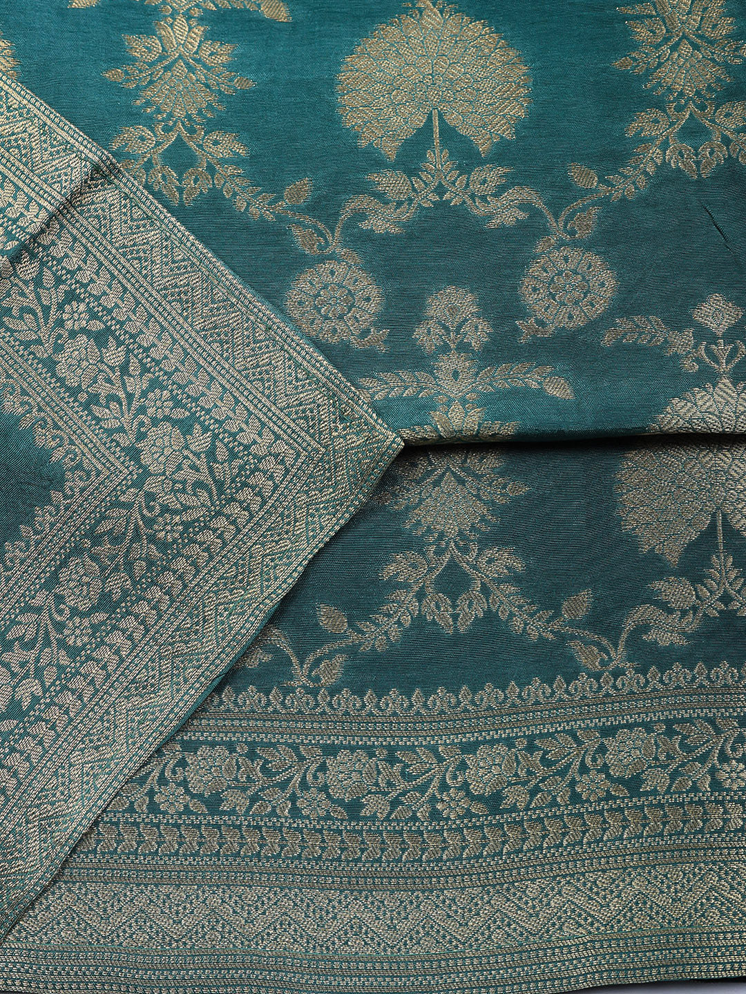 Woven Design Chanderi Unstitched Suit With Pant &amp; Dupatta