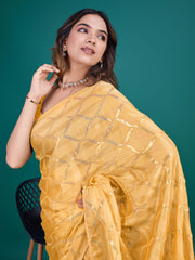 Sequins Embroidery Georgette Saree