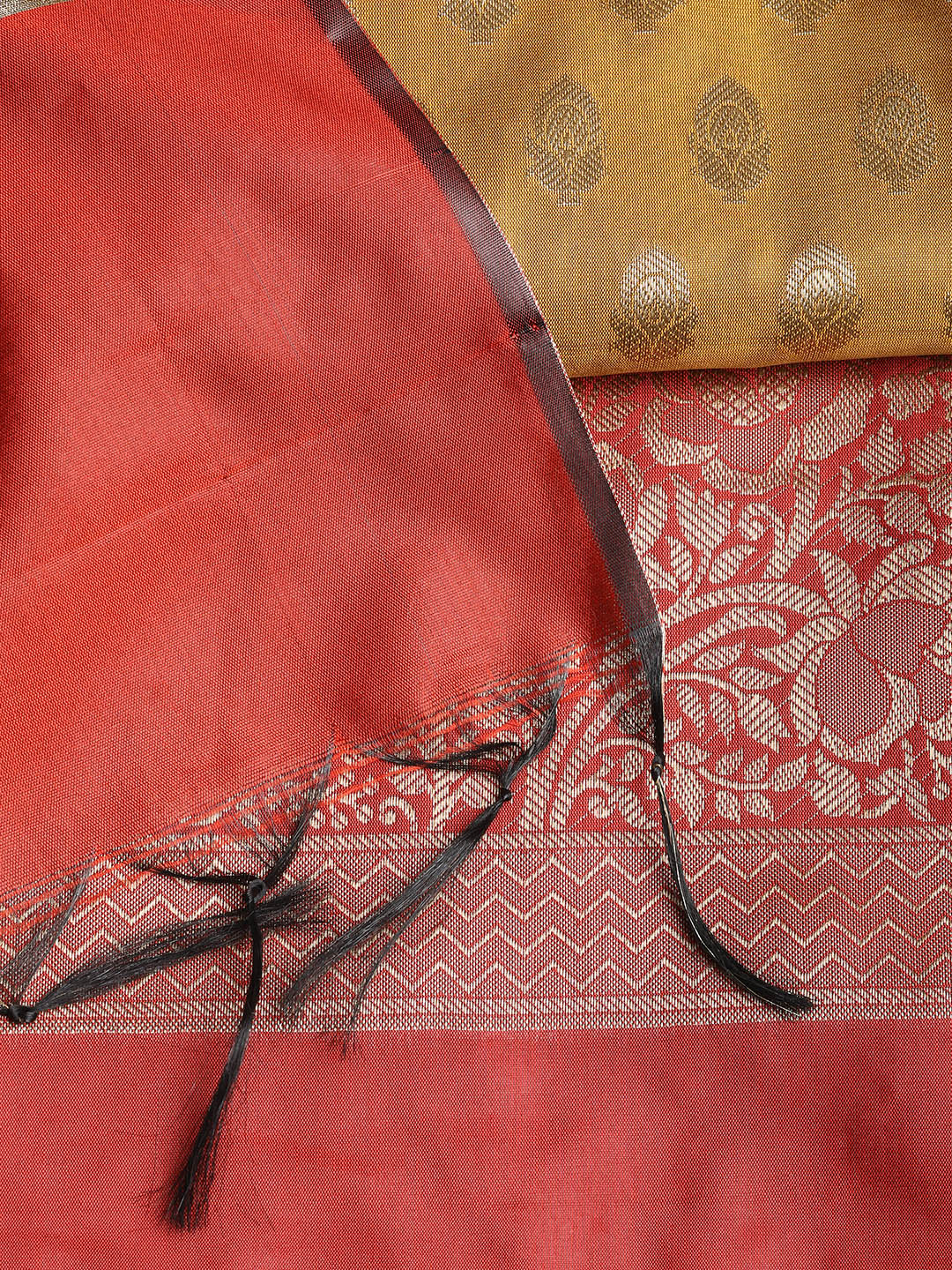 Woven Banarasi Chanderi Unstitched Suit With Dupatta