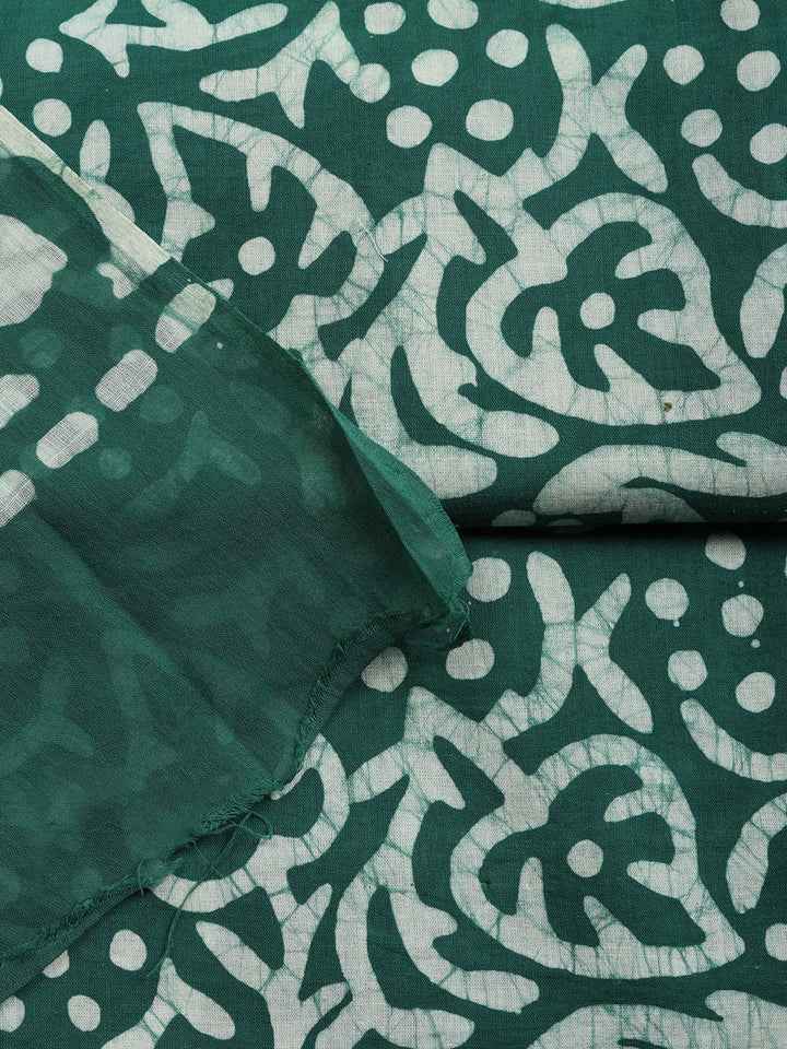 Printed Cotton Blend Unstitched Suit With Pant &amp; Dupatta