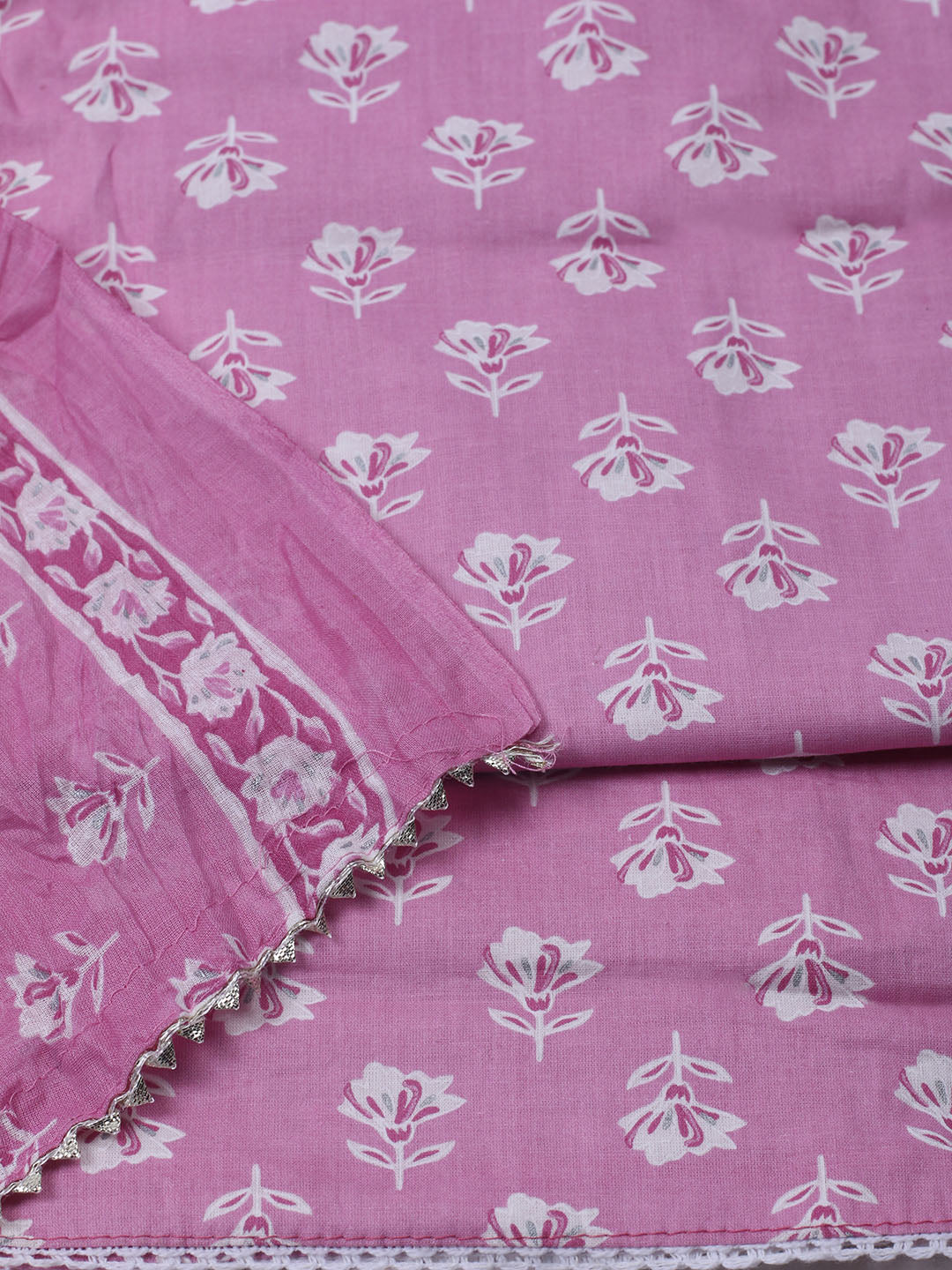 Neck Embroidered Cotton Blend Unstitched Suit With Dupatta