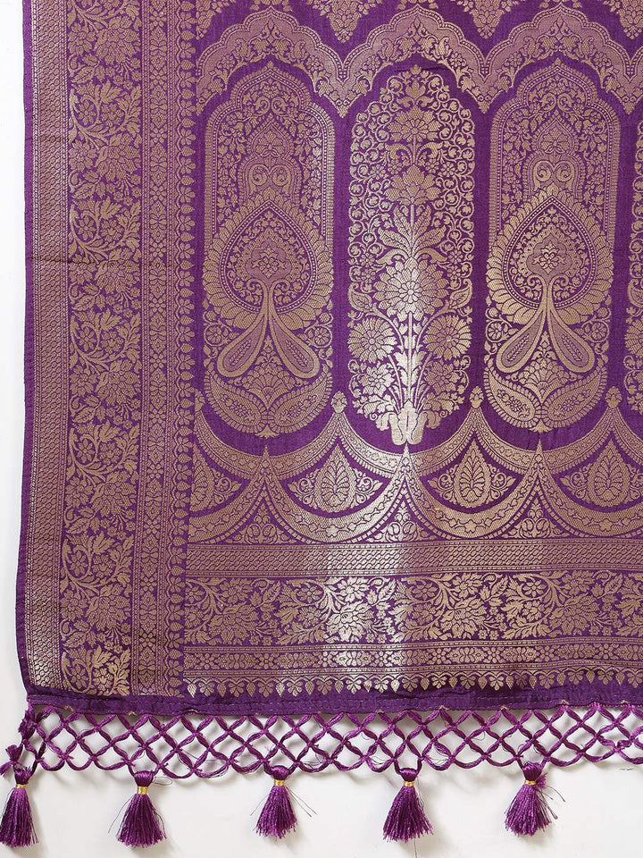 Woven Design Satin Saree